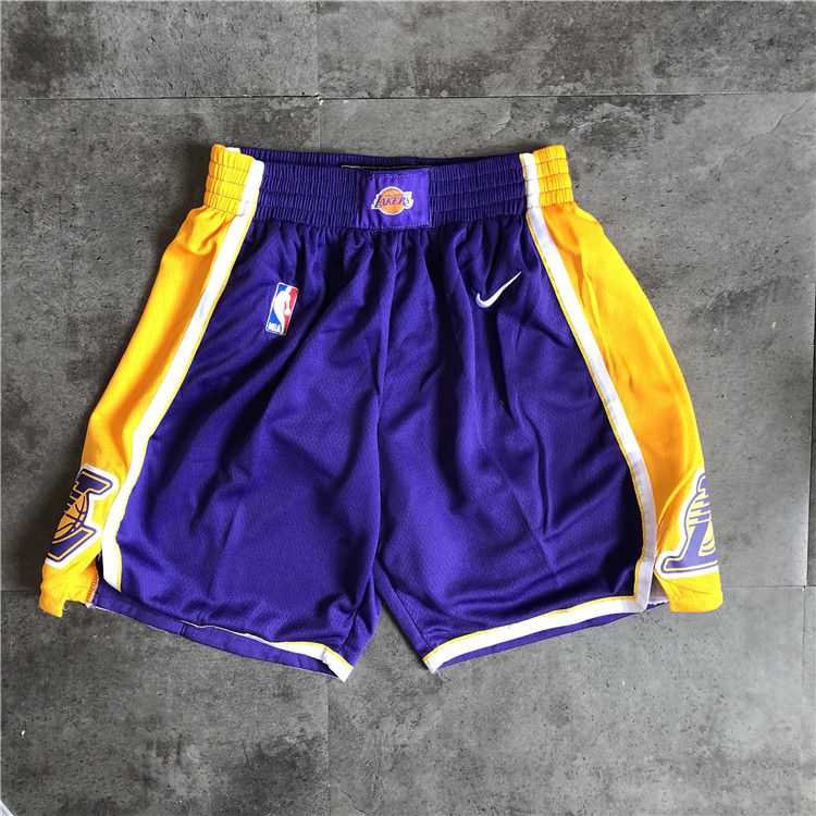 Men NBA Los Angeles Lakers Purple Nike Shorts 0416 Men NBA Los Angeles Lakers Purple Nike Shorts 0416